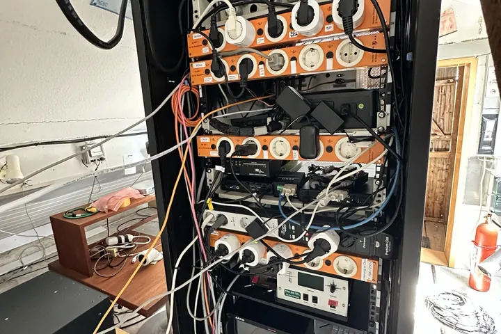 Rear view of the station rack
